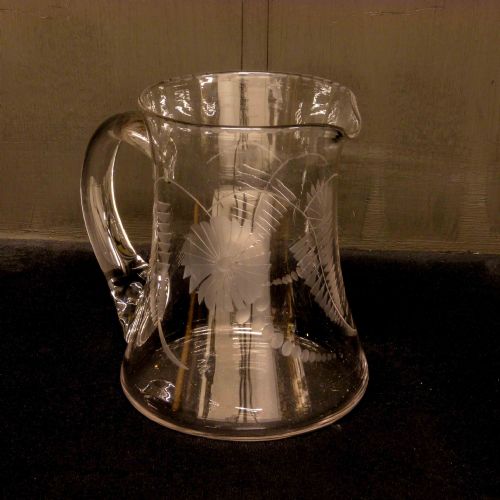 victorian glass water jug - CATEGORY: ANTIQUE GLASS - DATED 1890