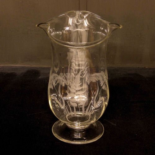 victorian celery vase with tri foil top - CATEGORY: ANTIQUE GLASS - DATED VICTORIAN