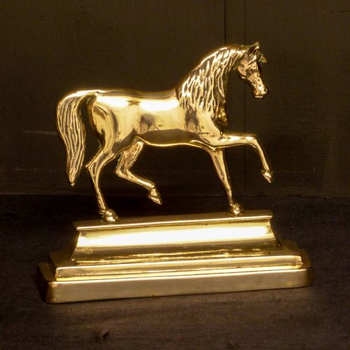 victorian brass horse doorstop - CATEGORY: ANTIQUE MISCELLANEOUS - DATED VICTORIAN
