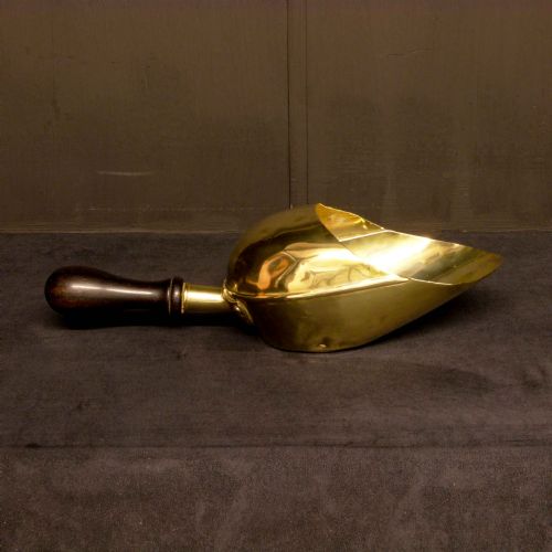 victorian brass corn scoop - CATEGORY: ANTIQUE MISCELLANEOUS - DATED 1890