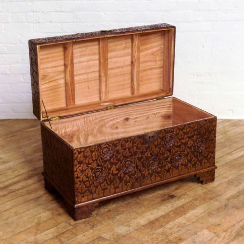 CARVED CAMPHOR WOOD TRUNK - ADDITIONAL PHOTO 1