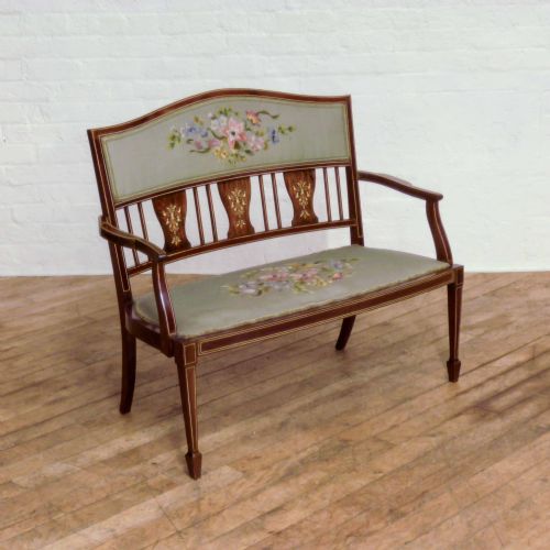 edwardian rosewood salon sofa - CATEGORY: ANTIQUE SOFAS - DATED EDWARDIAN