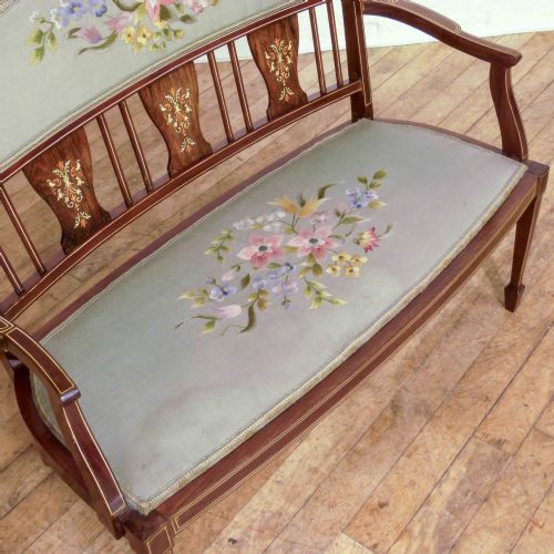 EDWARDIAN ROSEWOOD SALON SOFA - ADDITIONAL PHOTO 1