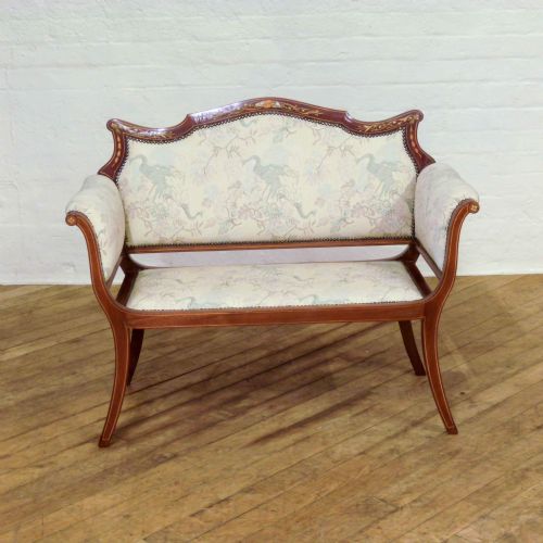 EDWARDIAN MAHOGANY BOUDOIR SOFA - ADDITIONAL PHOTO 1