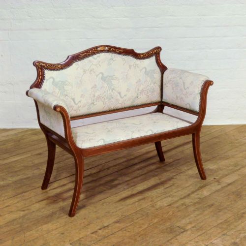edwardian mahogany boudoir sofa - CATEGORY: ANTIQUE SOFAS - DATED 1900