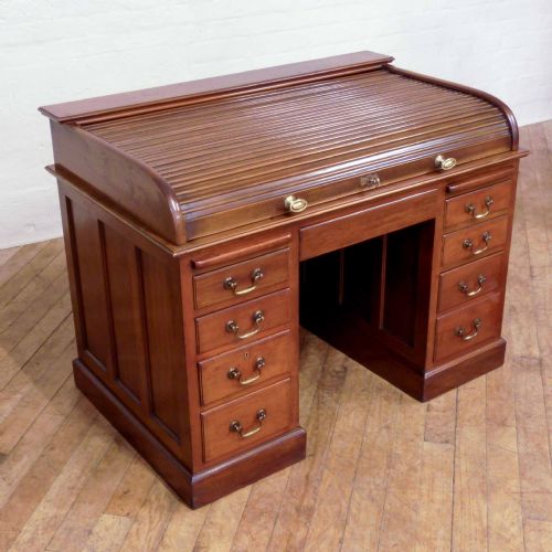 edwardian mahogany rolltop desk - CATEGORY: ANTIQUE DESKS - DATED EDWARDIAN