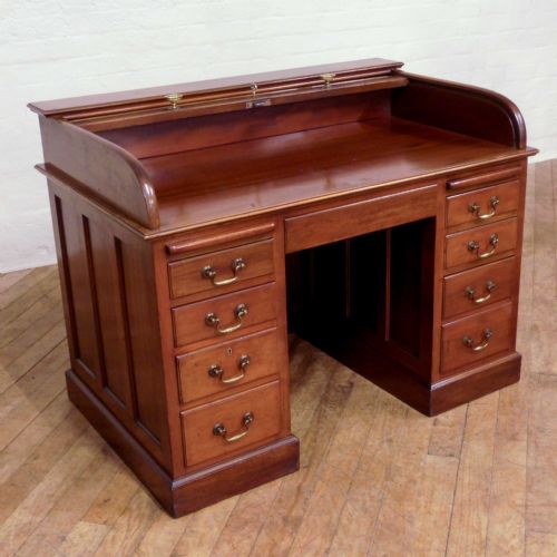 EDWARDIAN MAHOGANY ROLLTOP DESK - ADDITIONAL PHOTO 1