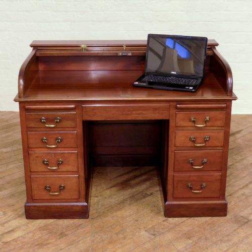 EDWARDIAN MAHOGANY ROLLTOP DESK - ADDITIONAL PHOTO 2