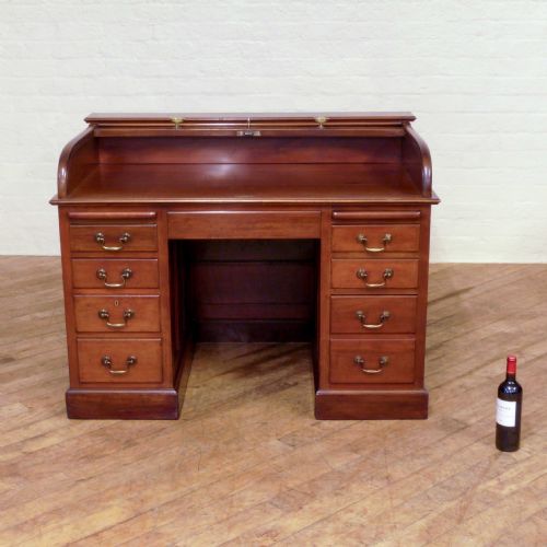EDWARDIAN MAHOGANY ROLLTOP DESK - ADDITIONAL PHOTO 3