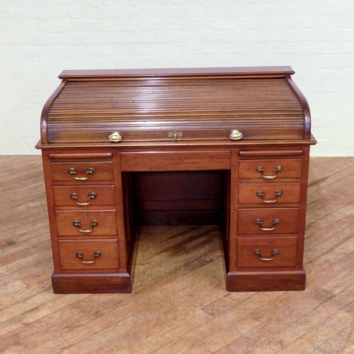 EDWARDIAN MAHOGANY ROLLTOP DESK - ADDITIONAL PHOTO 6