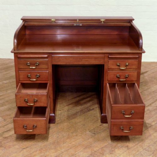 EDWARDIAN MAHOGANY ROLLTOP DESK - ADDITIONAL PHOTO 9