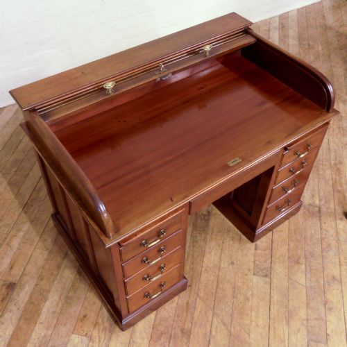 EDWARDIAN MAHOGANY ROLLTOP DESK - ADDITIONAL PHOTO 12