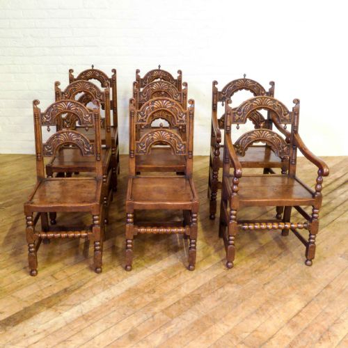 set of 8 victorian derbyshire style chairs - CATEGORY: ANTIQUE CHAIRS - DATED VICTORIAN