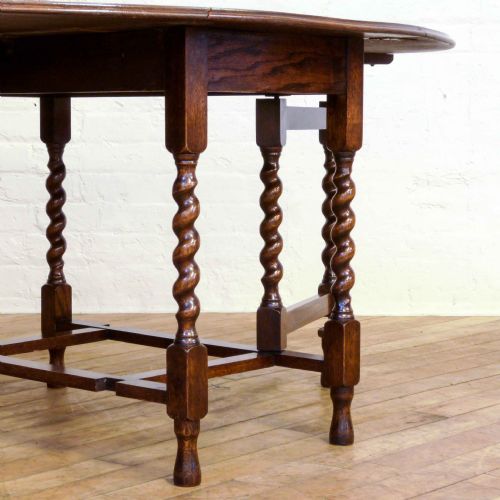 OAK GATELEG TABLE WITH CARVED TOP - ADDITIONAL PHOTO 5
