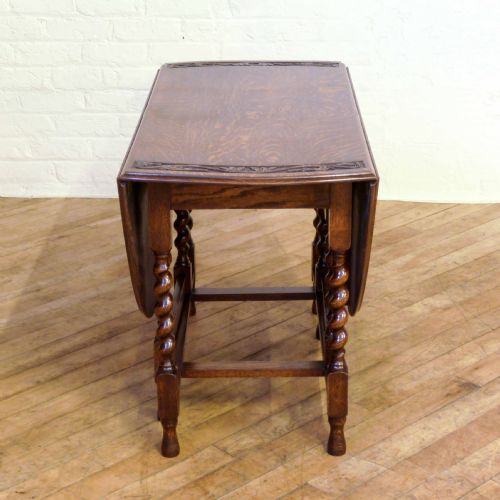 OAK GATELEG TABLE WITH CARVED TOP - ADDITIONAL PHOTO 6