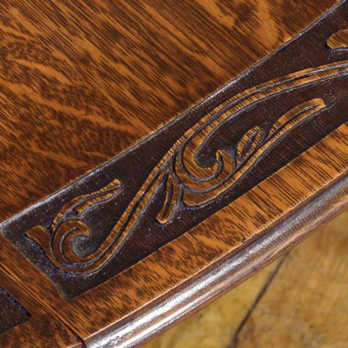 OAK GATELEG TABLE WITH CARVED TOP - ADDITIONAL PHOTO 8