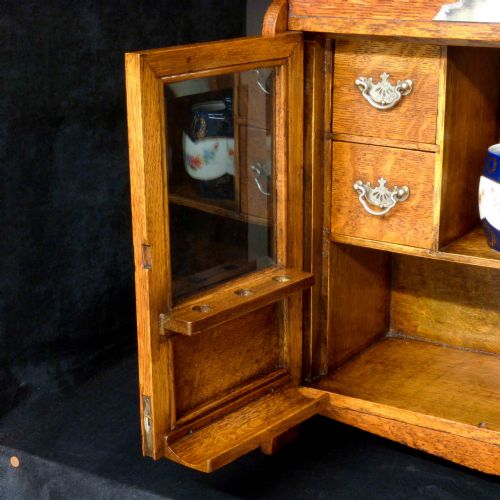 VICTORIAN OAK SMOKER'S CABINET - ADDITIONAL PHOTO 7