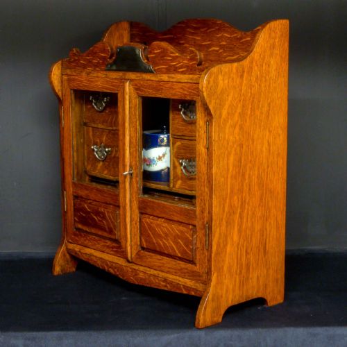 VICTORIAN OAK SMOKER'S CABINET - ADDITIONAL PHOTO 9