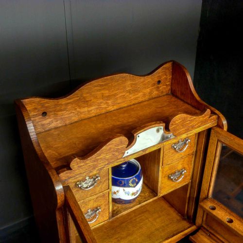 VICTORIAN OAK SMOKER'S CABINET - ADDITIONAL PHOTO 13
