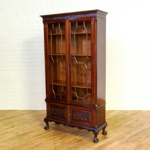 edwardian chippendale style mahogany bookcase - CATEGORY: ANTIQUE BOOKCASES - DATED 1900