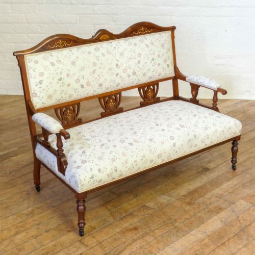 edwardian rosewood inlaid sofa - CATEGORY: ANTIQUE SOFAS - DATED 1900