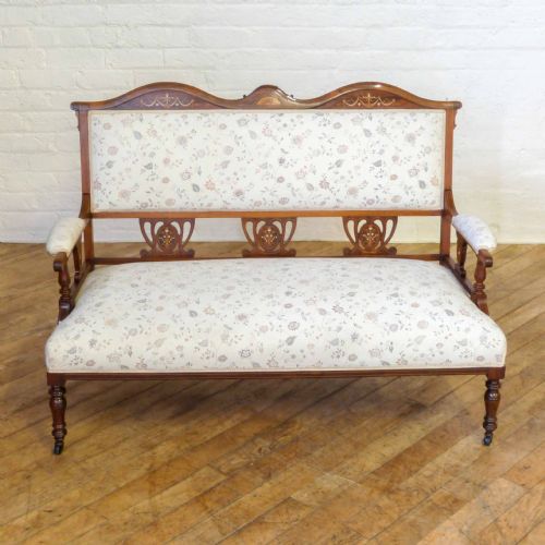 EDWARDIAN ROSEWOOD INLAID SOFA - ADDITIONAL PHOTO 1