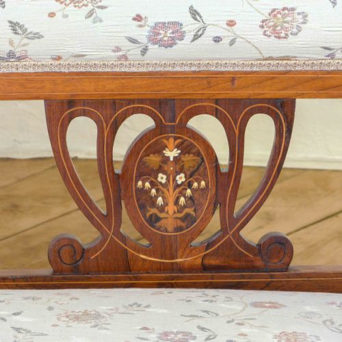 EDWARDIAN ROSEWOOD INLAID SOFA - ADDITIONAL PHOTO 4