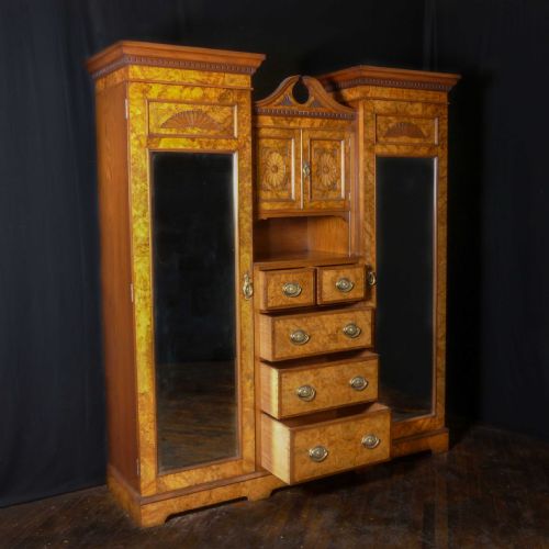 VICTORIAN BURR WALNUT PRINCESS WARDROBE - ADDITIONAL PHOTO 1