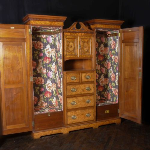 VICTORIAN BURR WALNUT PRINCESS WARDROBE - ADDITIONAL PHOTO 2