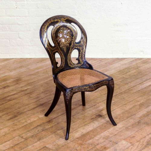 PAIR OF VICTORIAN PAPIERMCH CHAIRS - ADDITIONAL PHOTO 1