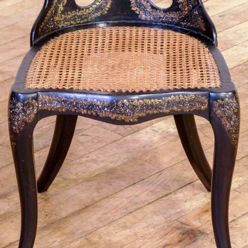 PAIR OF VICTORIAN PAPIERMCH CHAIRS - ADDITIONAL PHOTO 3