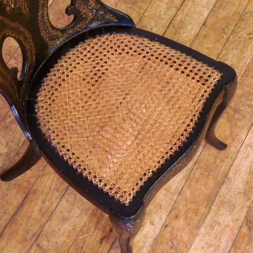 PAIR OF VICTORIAN PAPIERMCH CHAIRS - ADDITIONAL PHOTO 4