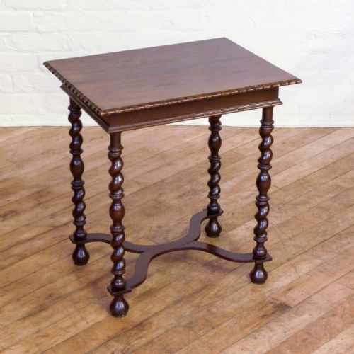 jacobean style oak occasional table with x shaped stretchers - CATEGORY: ANTIQUE TABLES - DATED 1920