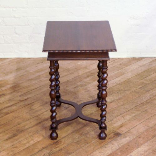 JACOBEAN STYLE OAK OCCASIONAL TABLE WITH X SHAPED STRETCHERS - ADDITIONAL PHOTO 5
