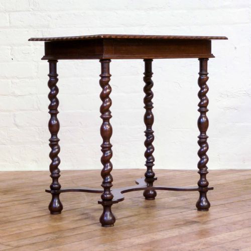 JACOBEAN STYLE OAK OCCASIONAL TABLE WITH X SHAPED STRETCHERS - ADDITIONAL PHOTO 6