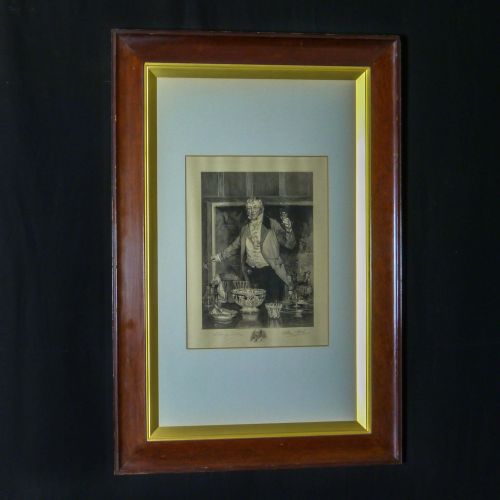 edwardian etching here's health unto his majesty - CATEGORY: ANTIQUE ART - DATED EDWARDIAN
