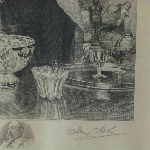 EDWARDIAN ETCHING HERE'S HEALTH UNTO HIS MAJESTY - ADDITIONAL PHOTO 4
