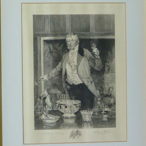 EDWARDIAN ETCHING HERE'S HEALTH UNTO HIS MAJESTY - ADDITIONAL PHOTO 2
