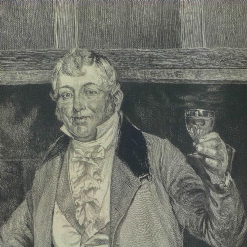 EDWARDIAN ETCHING HERE'S HEALTH UNTO HIS MAJESTY - ADDITIONAL PHOTO 6