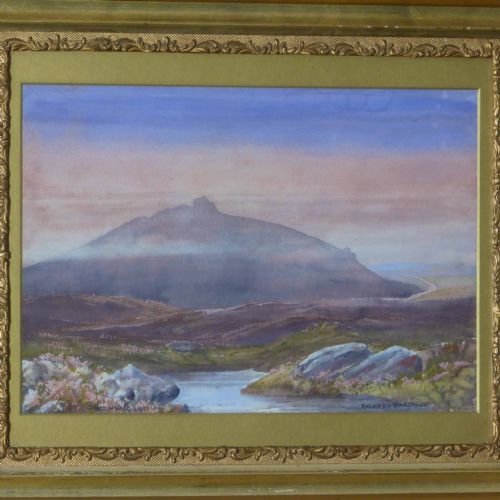 VICTORIAN WATERCOLOUR EVENING ON DARTMOOR - ADDITIONAL PHOTO 2