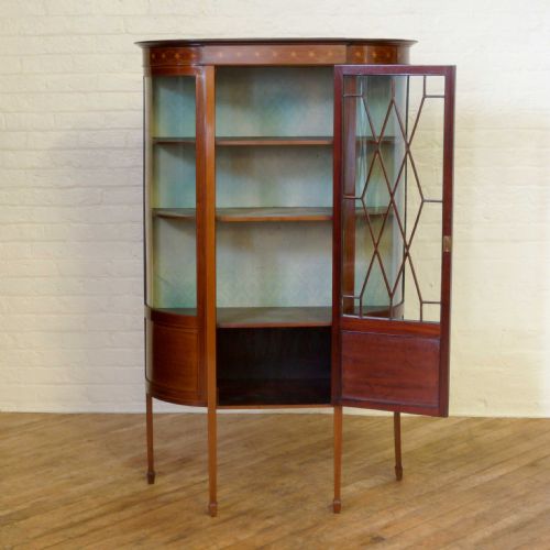 EDWARDIAN SHERATON STYLE MAHOGANY DISPLAY CABINET - ADDITIONAL PHOTO 2