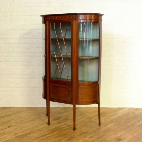 EDWARDIAN SHERATON STYLE MAHOGANY DISPLAY CABINET - ADDITIONAL PHOTO 10