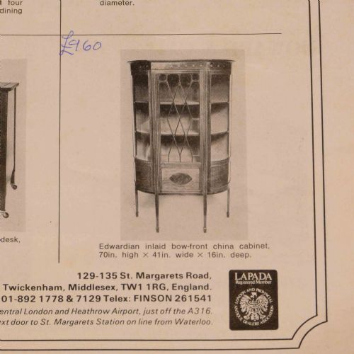 EDWARDIAN SHERATON STYLE MAHOGANY DISPLAY CABINET - ADDITIONAL PHOTO 13