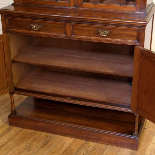 LATE VICTORIAN WALNUT BOOKCASE - ADDITIONAL PHOTO 7