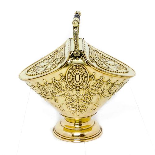 edwardian brass coal helmet - CATEGORY: ANTIQUE FIREPLACES - DATED 1910