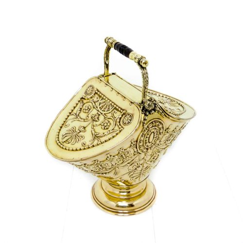 EDWARDIAN BRASS COAL HELMET - ADDITIONAL PHOTO 1