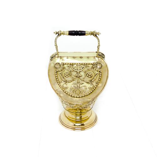 EDWARDIAN BRASS COAL HELMET - ADDITIONAL PHOTO 2