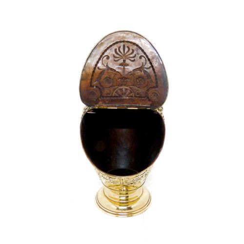 EDWARDIAN BRASS COAL HELMET - ADDITIONAL PHOTO 3