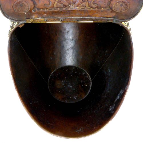 EDWARDIAN BRASS COAL HELMET - ADDITIONAL PHOTO 6