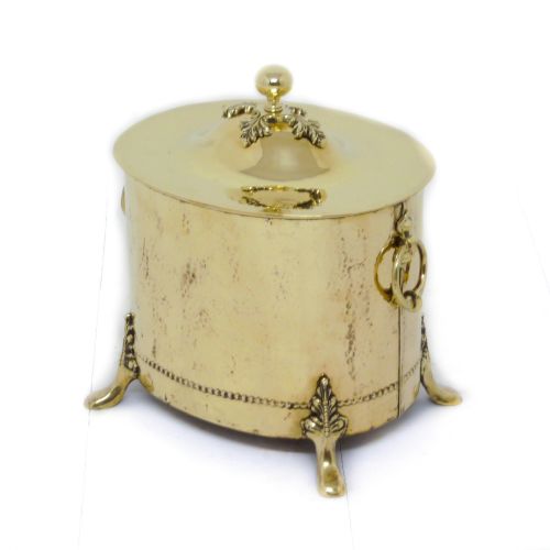 OVAL BRASS LIDDED COAL BOX - ADDITIONAL PHOTO 2